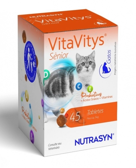 NUTRASYN VITAVITYS SENIOR GATO - 45 TABLETES