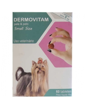 NUTRASYN DERMOVITAM PELE E PELO SMALL SIZE 5KG - 60 TABLETES